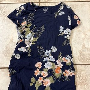 Blue floral maternity dress